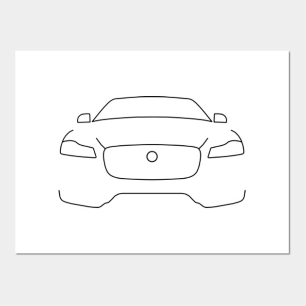 Jaguar Xf Outline Graphic Black Jaguar Posters And Art