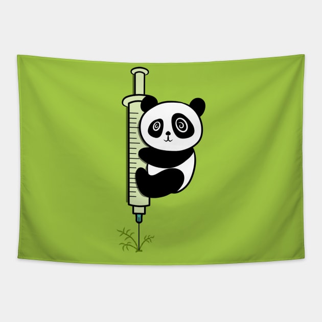 Panda Vaccine with syringe for your children Tapestry by LEMONEKO