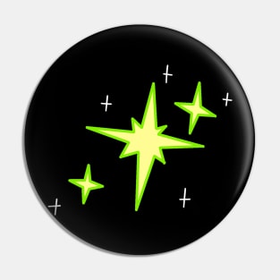 Green Sparkle Stars Pin