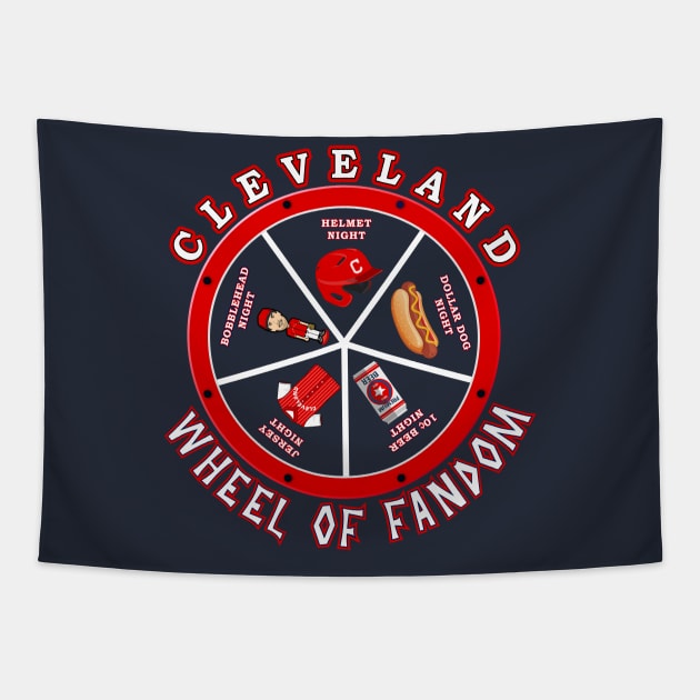 Cleveland Wheel Of Fandom Tapestry by DeepDiveThreads