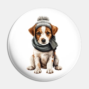 Winter Jack Russell Terrier Dog Pin