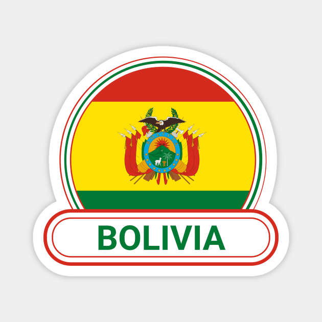 Bolivia Country Badge - Bolivia Flag Magnet by Yesteeyear