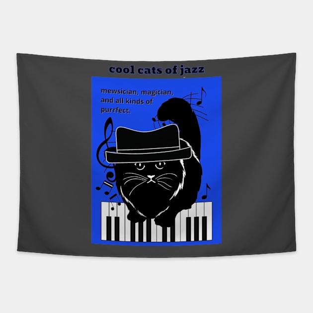 Cool Cats of Jazz Tapestry by Rattykins