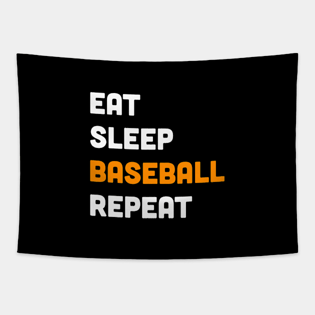 Eat sleep baseball repeat Tapestry by inspiringtee