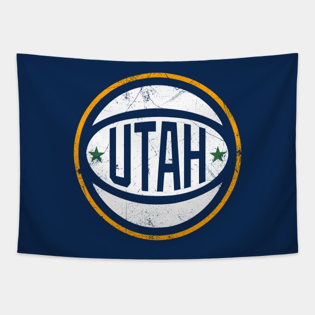 Utah Retro Ball - Navy Tapestry by KFig21