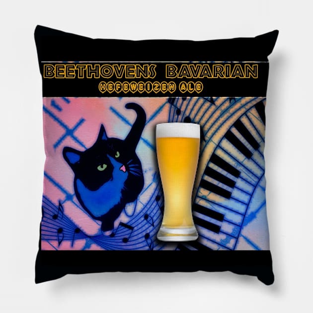 Beethoven's Bavairian Label 2 Pillow by Erik Morningstar 