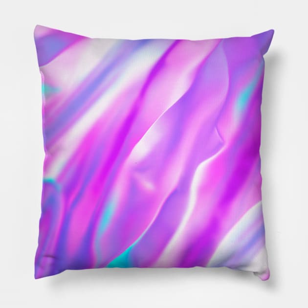 Purple Pink Iridescent Foil Pillow by Trippycollage