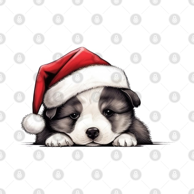 Christmas Peeking Puppy by Chromatic Fusion Studio