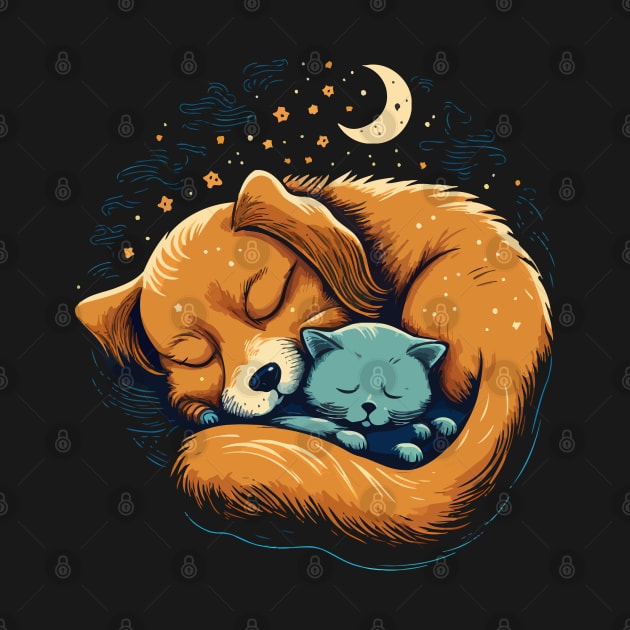 cat and dog naptime is my happy hour by FunnyZone