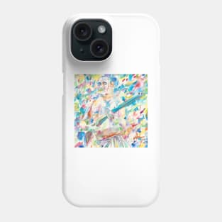 ERNEST HEMINGWAY with rifle - watercolor portrait Phone Case