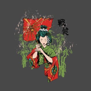 Japanese Geisha Girl Art T-Shirt