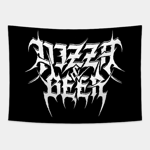 Pizza and Beer Death Metal Black Snack Tapestry by danielfarisaj