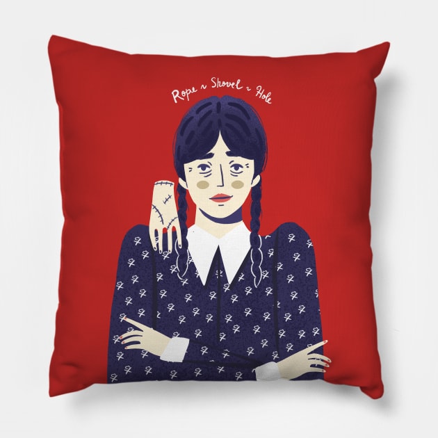 Wednesday Addams Pillow by London Colin