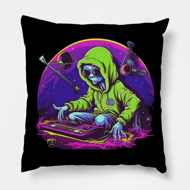 Alien Rave Pillow by zackdesigns