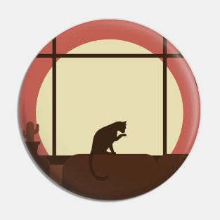 LOFI Cat Sunset Bedroom Pin
