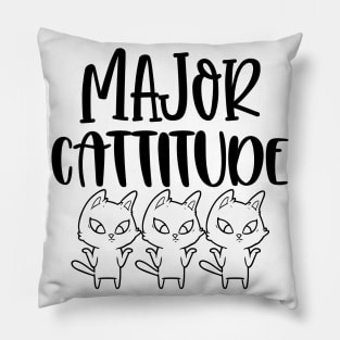 Major Cattitude. Funny Cat Lover Design. Purrfect. Pillow