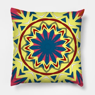 Golden decorative Mandala art Sunflower modern repeated pattern Pillow