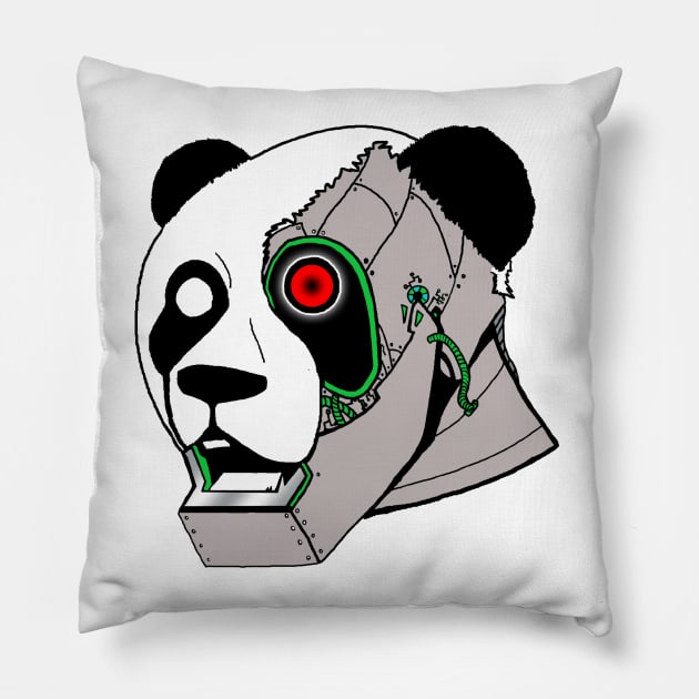 Cyborg Panda Pillow by MedicalPandas