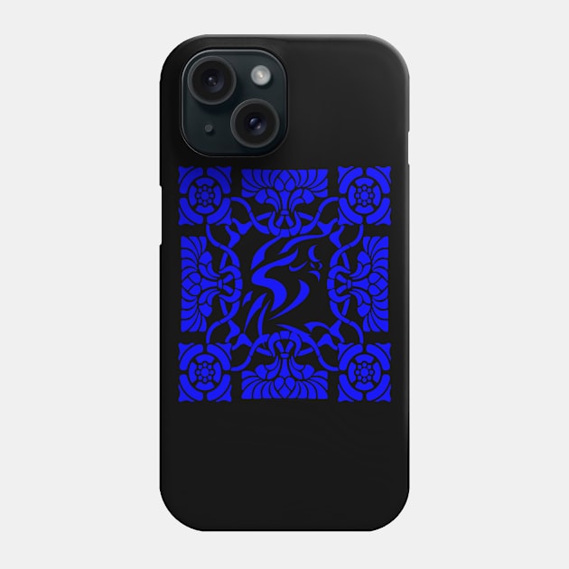 Ornamental Phoenix firebird blue Phone Case by Kiyiya Designs