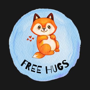 Free Hugs, Cute Fox Hug Lover, Fox Lover, I love Foxes, Fox gift T-Shirt