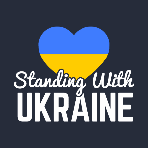 Standing With Ukraine, Ukrainian Flag Heart by Boots