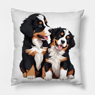 cute bernese mountain dog Pillow