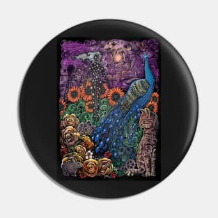 Stormy Peacock Pin