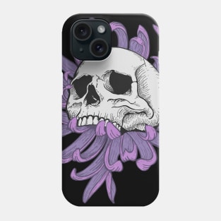 Chrysanthemum Skull Whimsigoth Design Phone Case