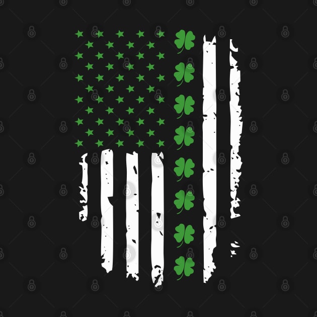 Irish American Flag Stars Stripes and Shamrocks by ArtedPool