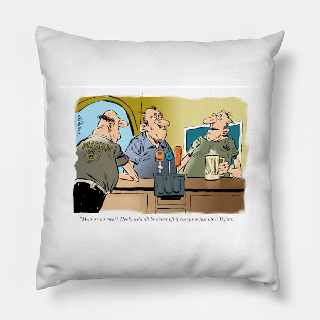 Eat a vegan. Pillow by Steerhead