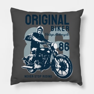 Original biker authentic vintage roller road hustle adventure Pillow