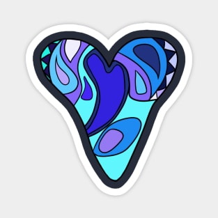 Long Blue Heart Magnet