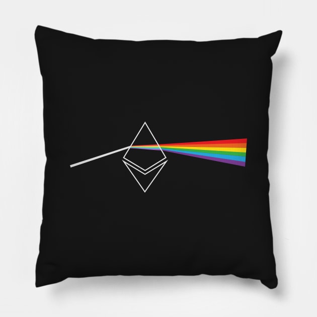 Ethereum Rainbow Prism Pillow by mangobanana