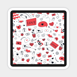 Love doodle pattern Magnet