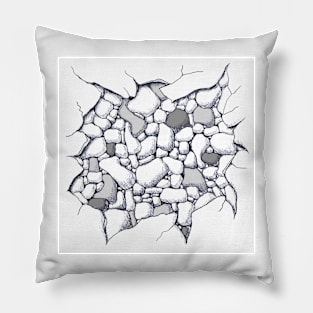 Crashed Shattered Explosive  Rock Wall Pillow