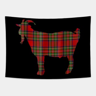 Stewart Plaid Goat Scottish Pride Tartan Tapestry