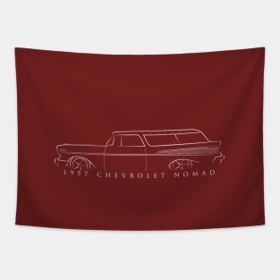 1957 Chevy Nomad - profile stencil, white Tapestry