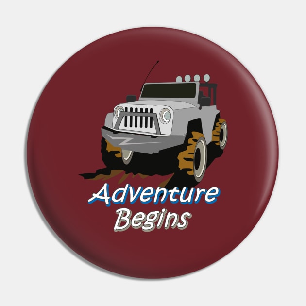 Jeep Adventure Begins Silver Pin by 1Nine7Nine