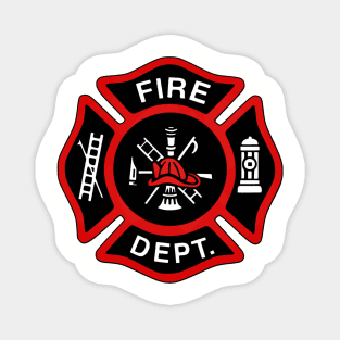 Red Fire Department Badge Magnet