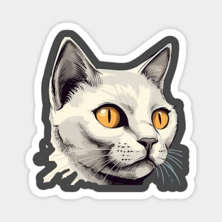 Alone Cute Cat Funny Face Magnet