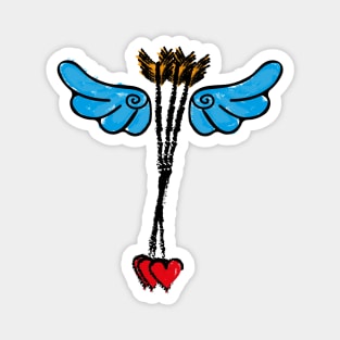 Rustic Cupid Love wings and Arrows Magnet