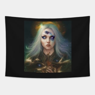 Women Wicca Art Witchy Artwork Beautiful Witch Girl 3 Tapestry