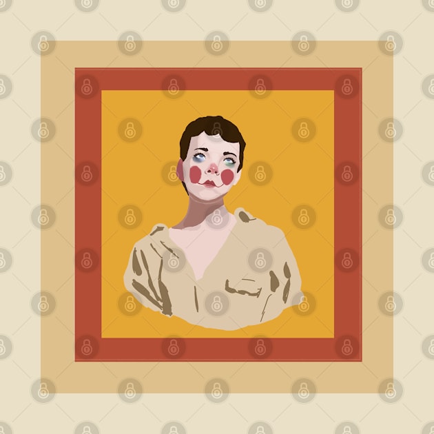 Girl Clown square by Grisha Ash