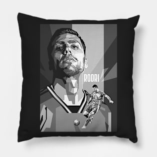 Rodri grayscale Fan art Illustration Pillow