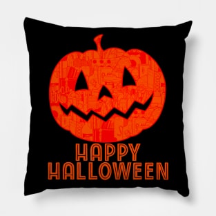 Pumpkin Jack-O-Lantern Art Supply Pillow