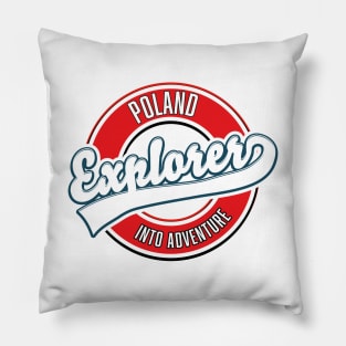 Poland explorer into adventure logo. Pillow