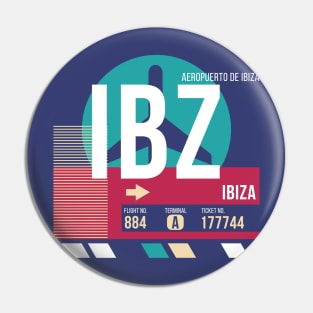 Ibiza, Spain (IBZ) Airport Code Baggage Tag Pin