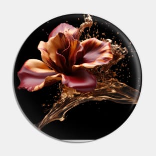 Fluid Blossom Art 3D Digital Art Pin