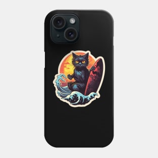 Black Cat Surf Club Phone Case