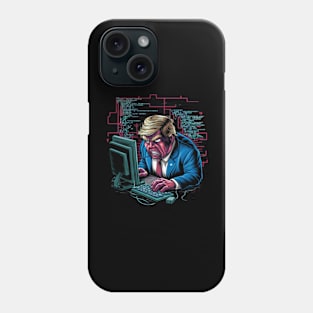 angry Trump try to coding the new USA Phone Case